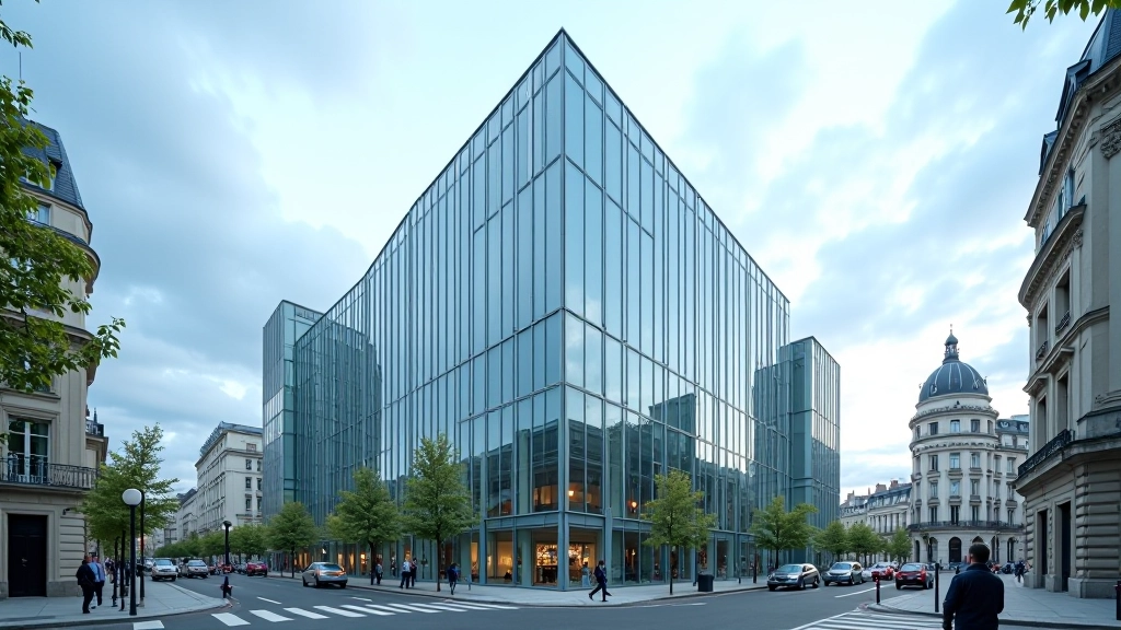Bâtiment moderne du siège de BPI France à Paris avec architecture contemporaine