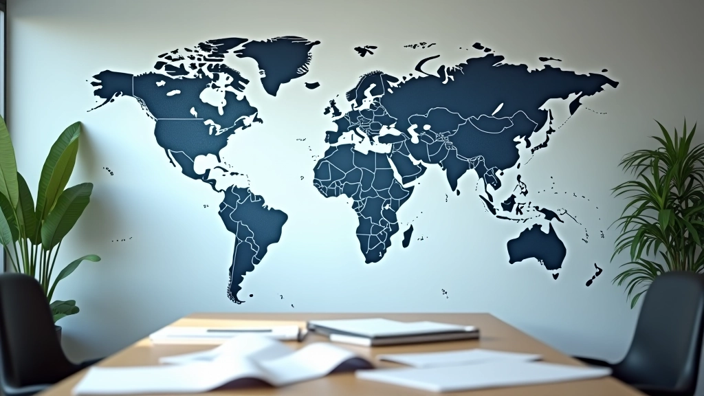 Carte mondiale avec routes commerciales et points de connexion internationaux, illustration du commerce global